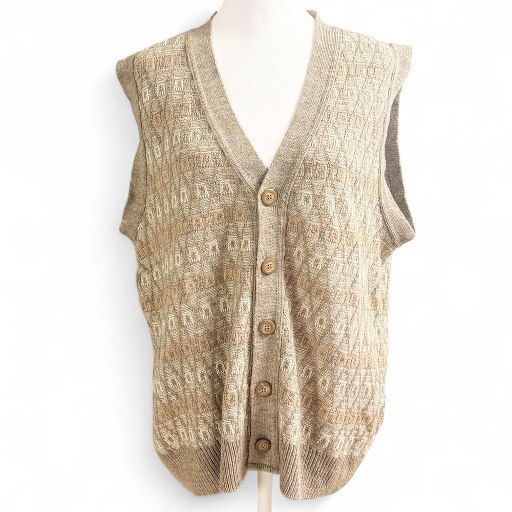 Men's Tan Sweater Vest Retro Vintage Jantzen